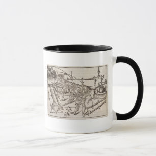 Methods of moving stone blocks, from 'Di Lucio Vit Mug
