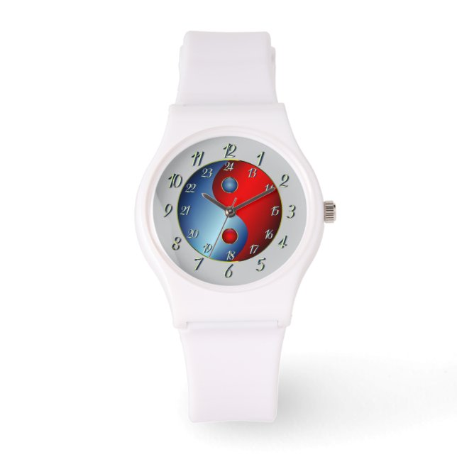 Meticulous White Yin Yang Watch (Front)