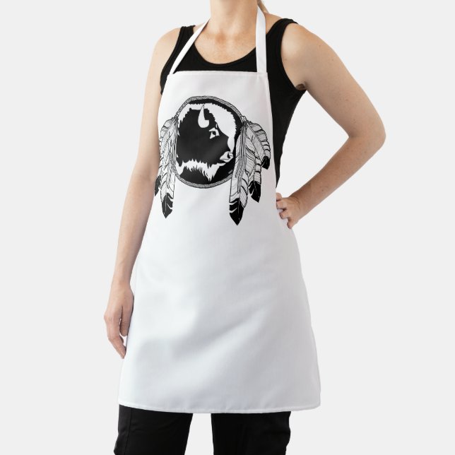 Metis Art Apron Spirit Buffalo Aprons Metis Gifts (Insitu)