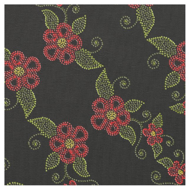 Metis Art Fabric Native Beading Art Fabrics (Close Up)