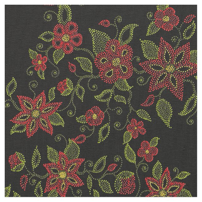 Metis Art Fabric Native Beading Art Fabrics (Close Up)
