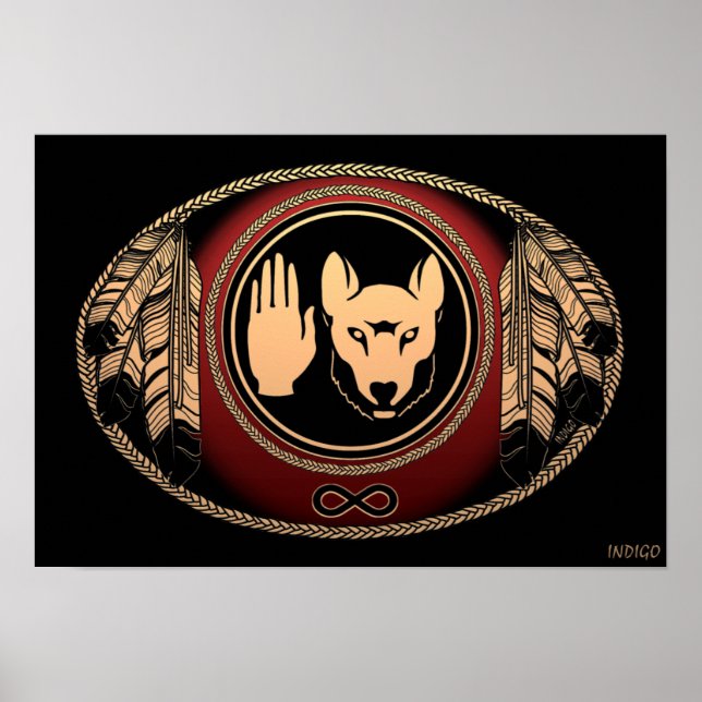 Metis Art Poster Spirit Animal Native Print Poster (Front)