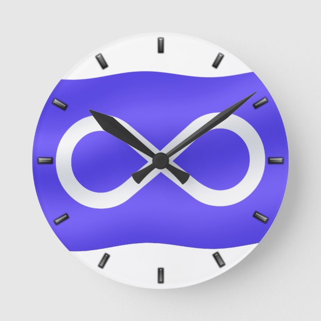 Metis Flag Clock First Nation Flag Wall Clock (Front)