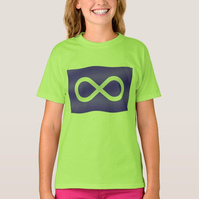 Metis Flag Girl's T-shirt First Nation Tee Shirt (Front)