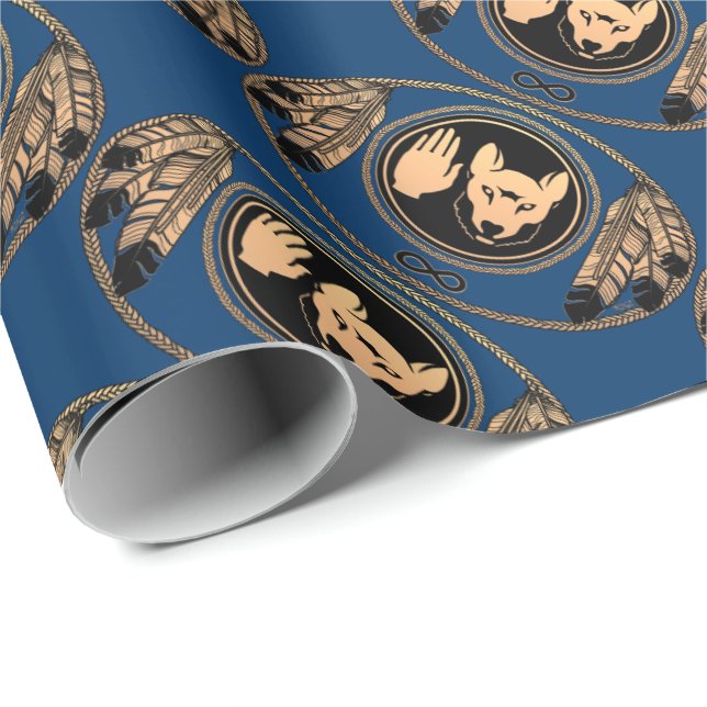 Metis Flag Wrapping Paper First Nations Wolf Paper (Roll Corner)