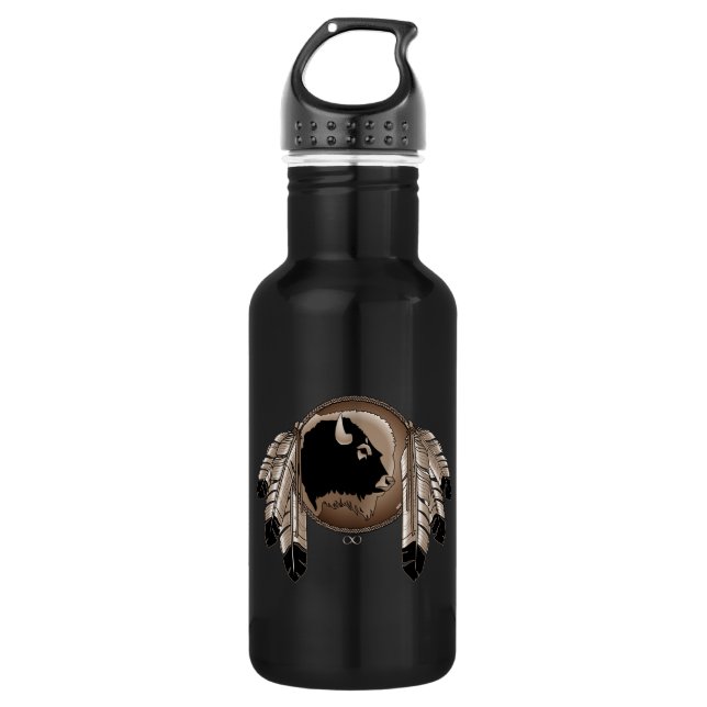 Metis Spirit Buffalo Native Art 532 Ml Water Bottle (Front)