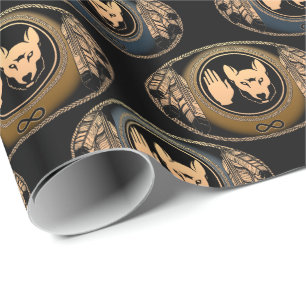 Metis Wrapping Paper First Nations Wolf Art Paper
