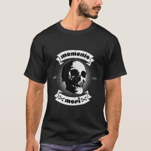 Meto Mori Stoic Skull Biker Style T-Shirt