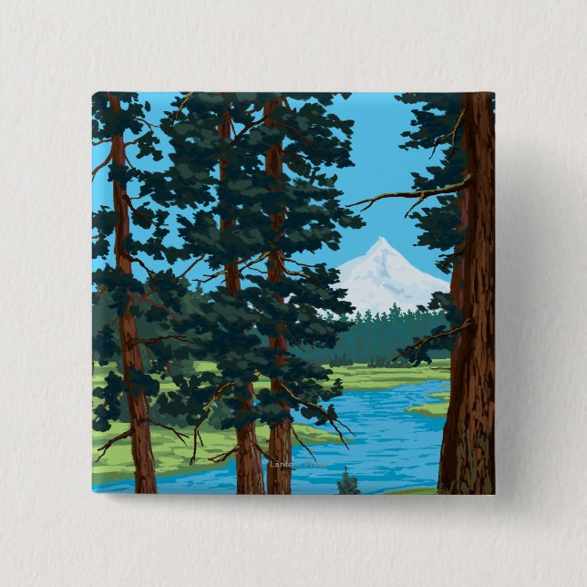 Metolius River Headwaters, Oregon 15 Cm Square Badge (Front)