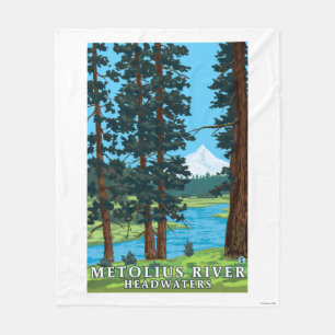 Metolius River Headwaters, Oregon Fleece Blanket