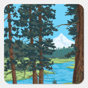 Metolius River Headwaters, Oregon Square Sticker