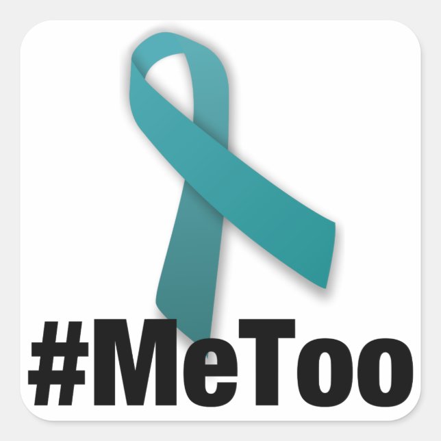 #MeToo Design with Ribbon Square Sticker (Front)
