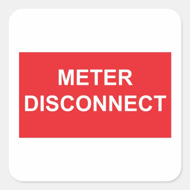 Metre Disconnect Sticker Label (Front)