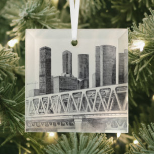 Metro bridge glass tree decoration