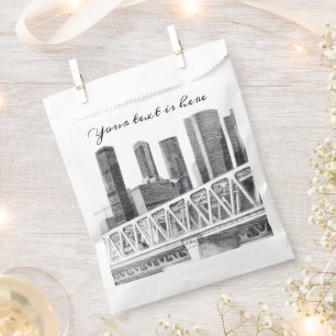 Metro bridge Pencil drawing Favour Bags