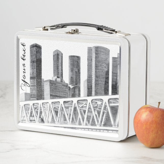 Metro bridge Pencil drawing Metal Lunch Box (In Situ)
