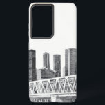 Metro bridge samsung galaxy case<br><div class="desc"> Pencil drawing.Оriginal hand painted art.Artist by Zolotareva. Black White Monochrome Modern trendy pencilart.</div>