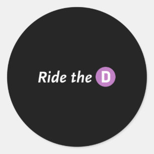Metro ride the d shirts for men women classic round sticker