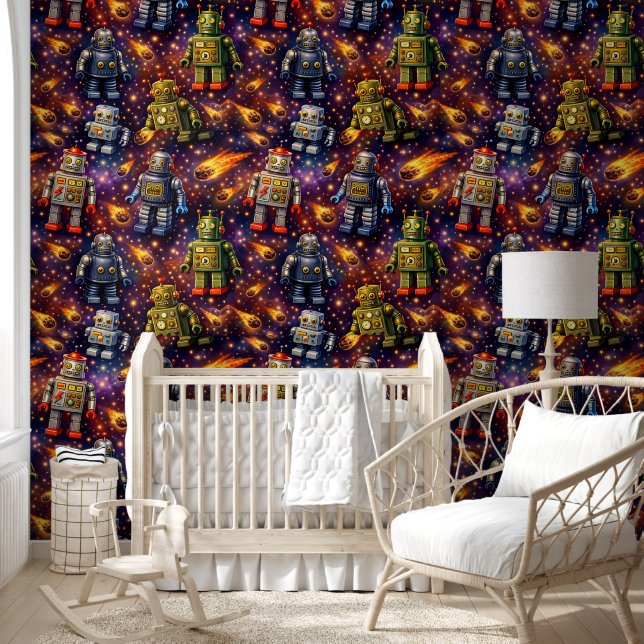 Metro robots in space Galaxy pattern fund C5 wallp Wallpaper (Kids)