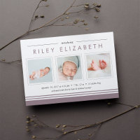 Metro Stripe Birth Announcement | Berry
