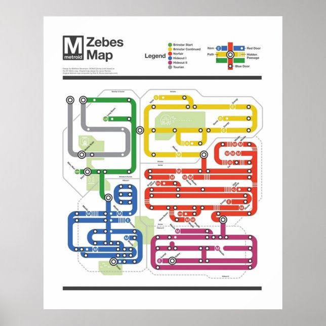 Metroid Metro  NES Maps Series Poster (Front)