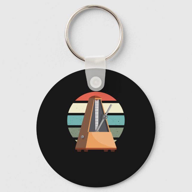 Metronome Retro Musician Music Piano Player Pianis Key Ring (Front)