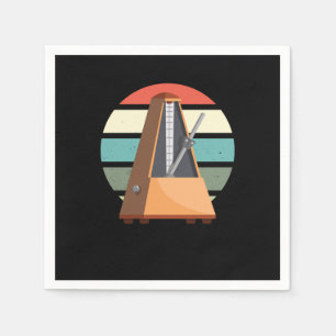 Metronome Retro Musician Music Piano Player Pianis Napkin
