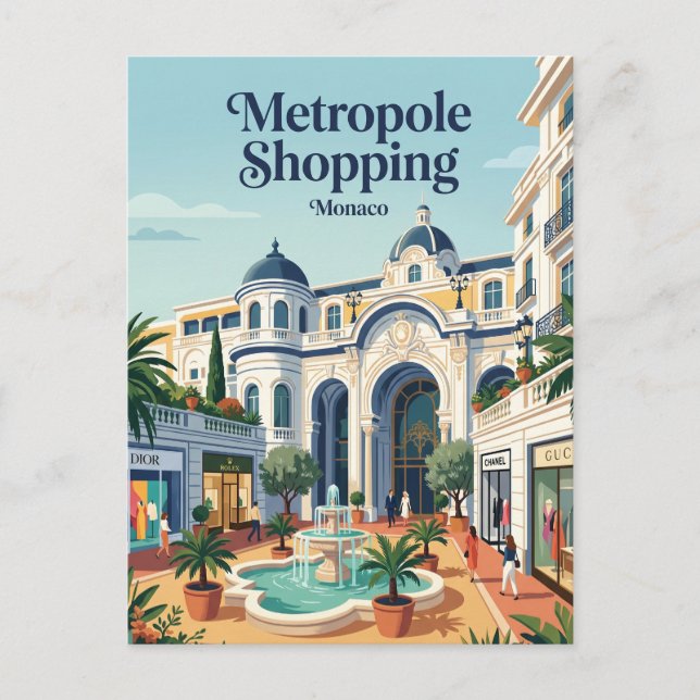 Metropole Shopping Monte-Carlo Monaco Postcard (Front)