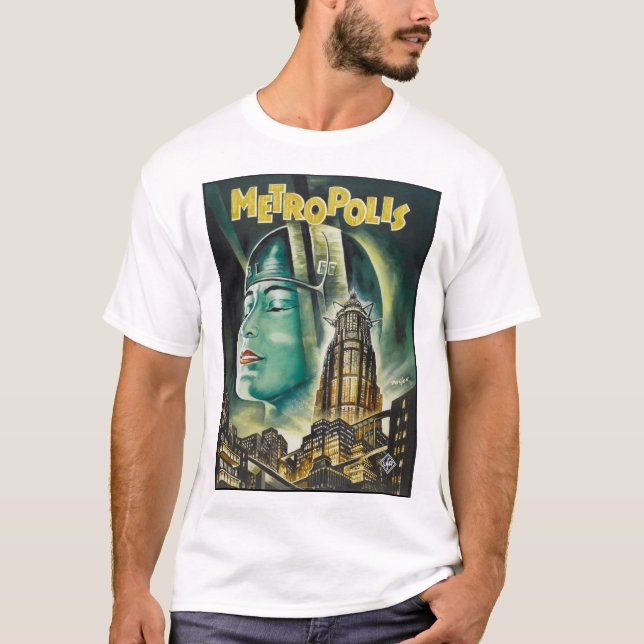 METROPOLIS Fritz Lang Sci-Fi Drama 1927 Old Film P T-Shirt (Front)