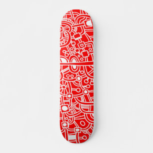 Metropolis III - White on Red Skateboard