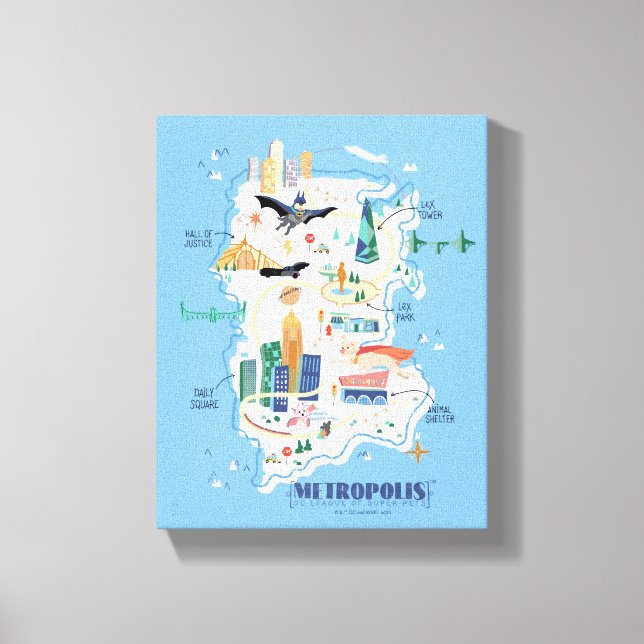 Metropolis Story Book Map Canvas Print (Front)