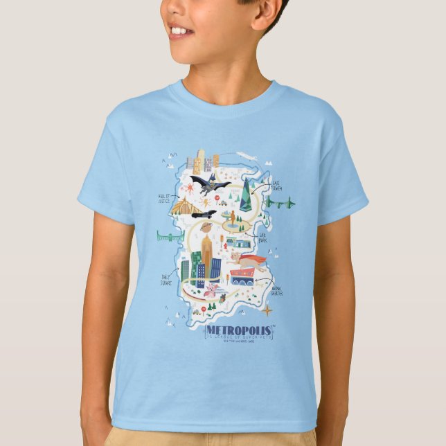 Metropolis Story Book Map T-Shirt (Front)