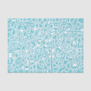 Metropolis - White on Duck Egg Blue Tissue Paper
