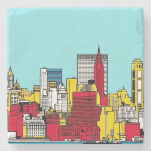 Metropolitan Skyline Urban Architecture Travel Stone Coaster