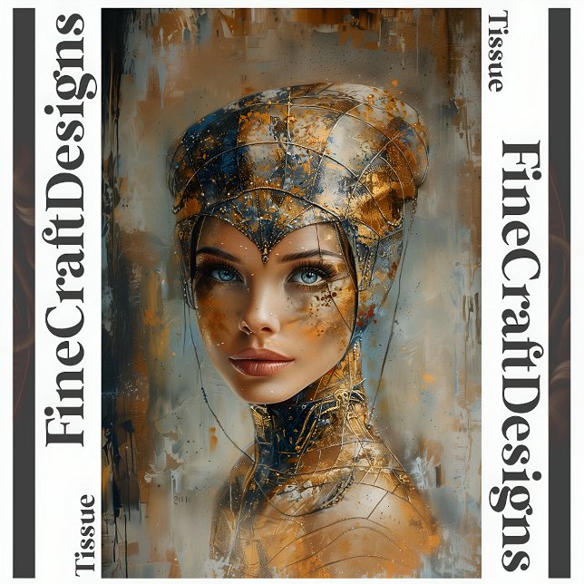 Mettalic Woman Oil Painting Decoupage Left 161 Tissue Paper (Creator Uploaded)