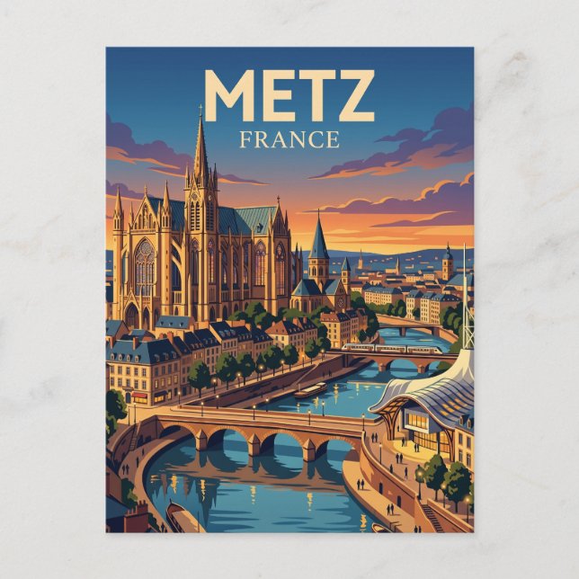 Metz France Postcard (Front)