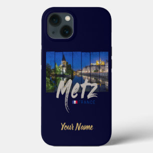 Metz Grand Est France at Night vintage Souvenir iPhone 13 Case