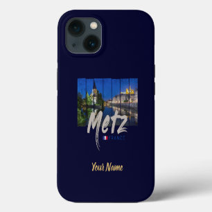 Metz Grand Est France at Night vintage Souvenir iPhone 13 Case
