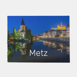Metz Temple Neuf France Night Moselle Souvenir Doormat