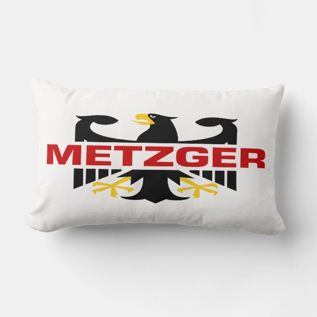 Metzger Surname Lumbar Cushion (Front)