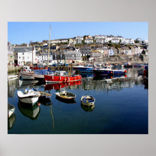 Mevagissey harbour poster