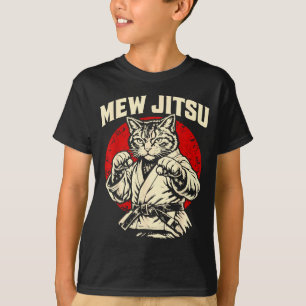 Mew Jitsu Brazilian Jiu Jitsu Martial Arts Cat T-Shirt