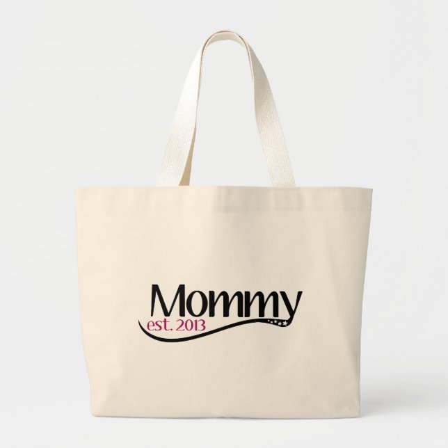 Mew Mummy Est 2013 Large Tote Bag (Front)