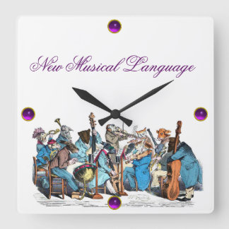 MEW MUSICAL LANGUAGE ANIMAL FARM ORCHESTRA SQUARE WALL CLOCK