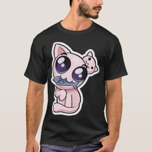 Mewgenics Stacy Eating Fish Sticker T-Shirt
