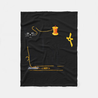 Mewing Machine Funny Quilting Craft Lover Quilter Fleece Blanket