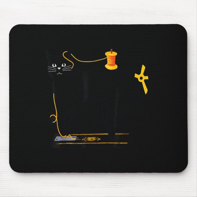 Mewing Machine Funny Quilting Craft Lover Quilter Mouse Pad (Front)