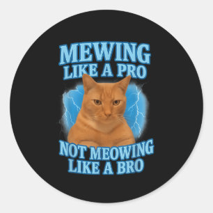 Mewing Not Meowing Funny Cat Meme Classic Round Sticker