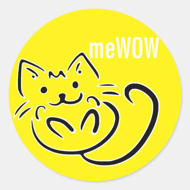 meWOW Cat Yellow Good Job Customisable Sticker (Front)