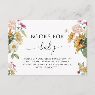 Mews Sunflower Baby Shower Books For Baby Request Enclosure Card
